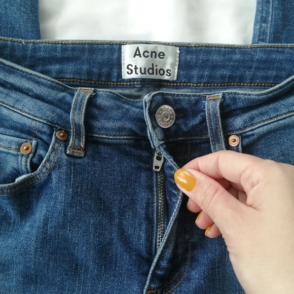 Acne Studios Skin 5 Skinny Jeans Dark Vintage Wash Blue Ankle Length 26 (2) - Picture 9 of 16